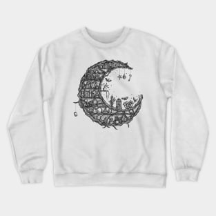 Crescent moon fantasy bookshelf Crewneck Sweatshirt